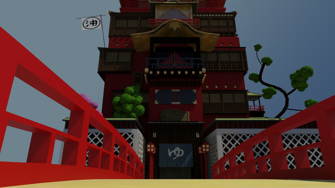 Spirited Away Bath House Render