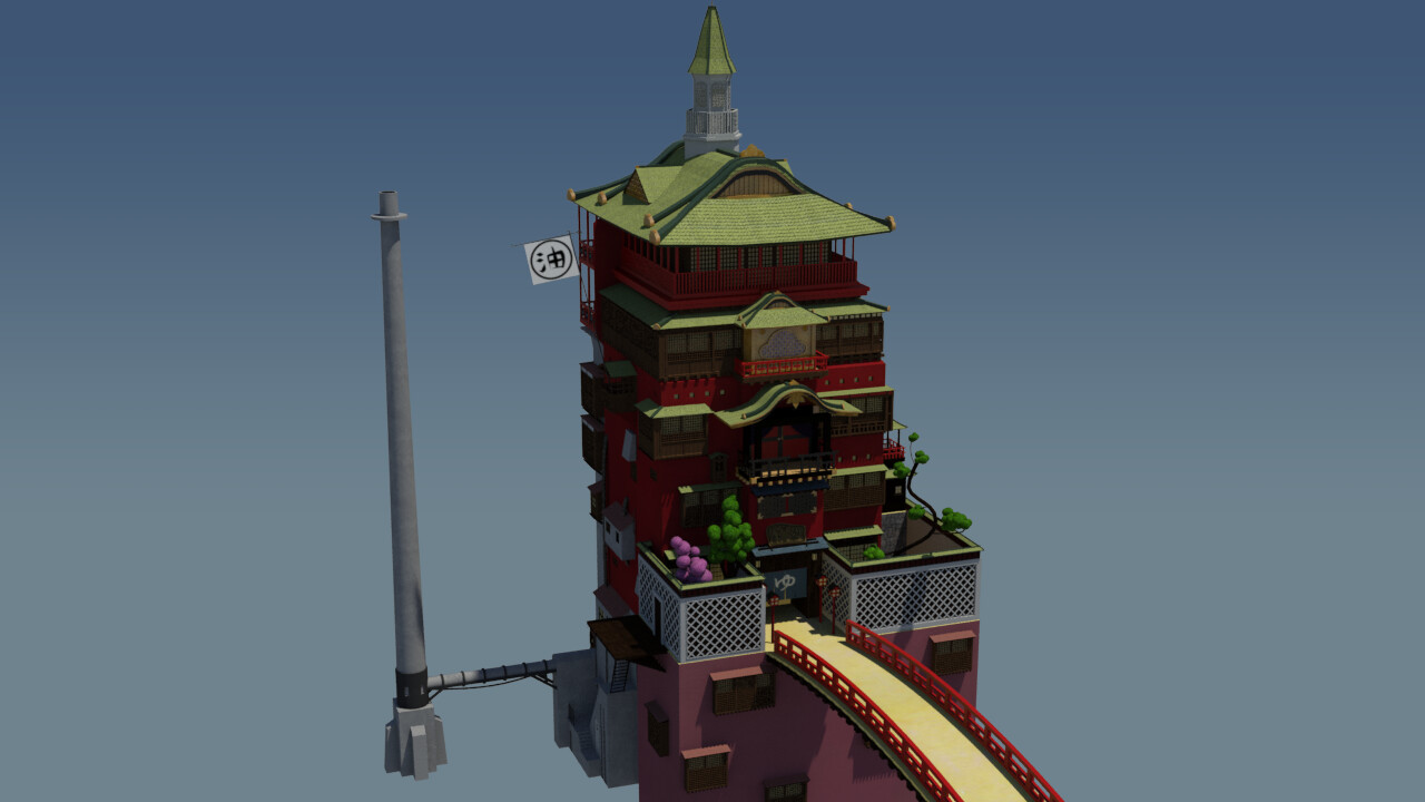 Render Spirited Away Bath House