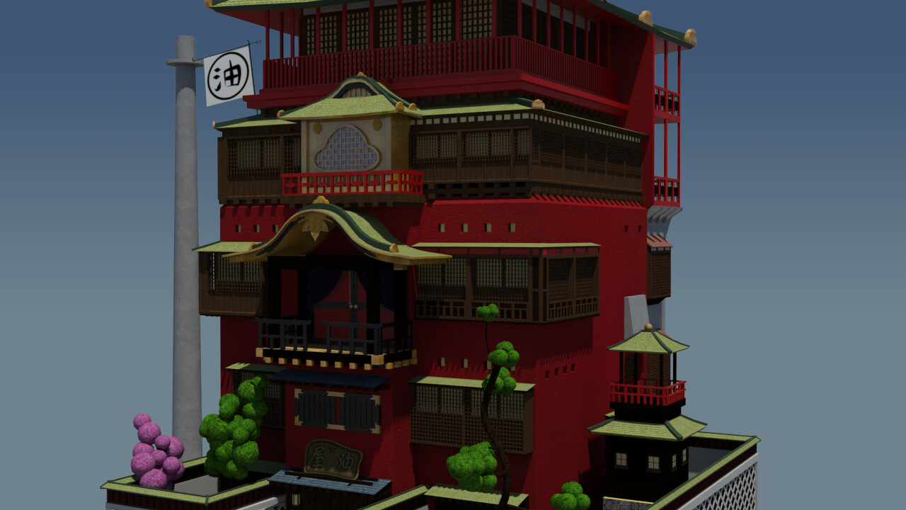 Render Spirited Away Bath House