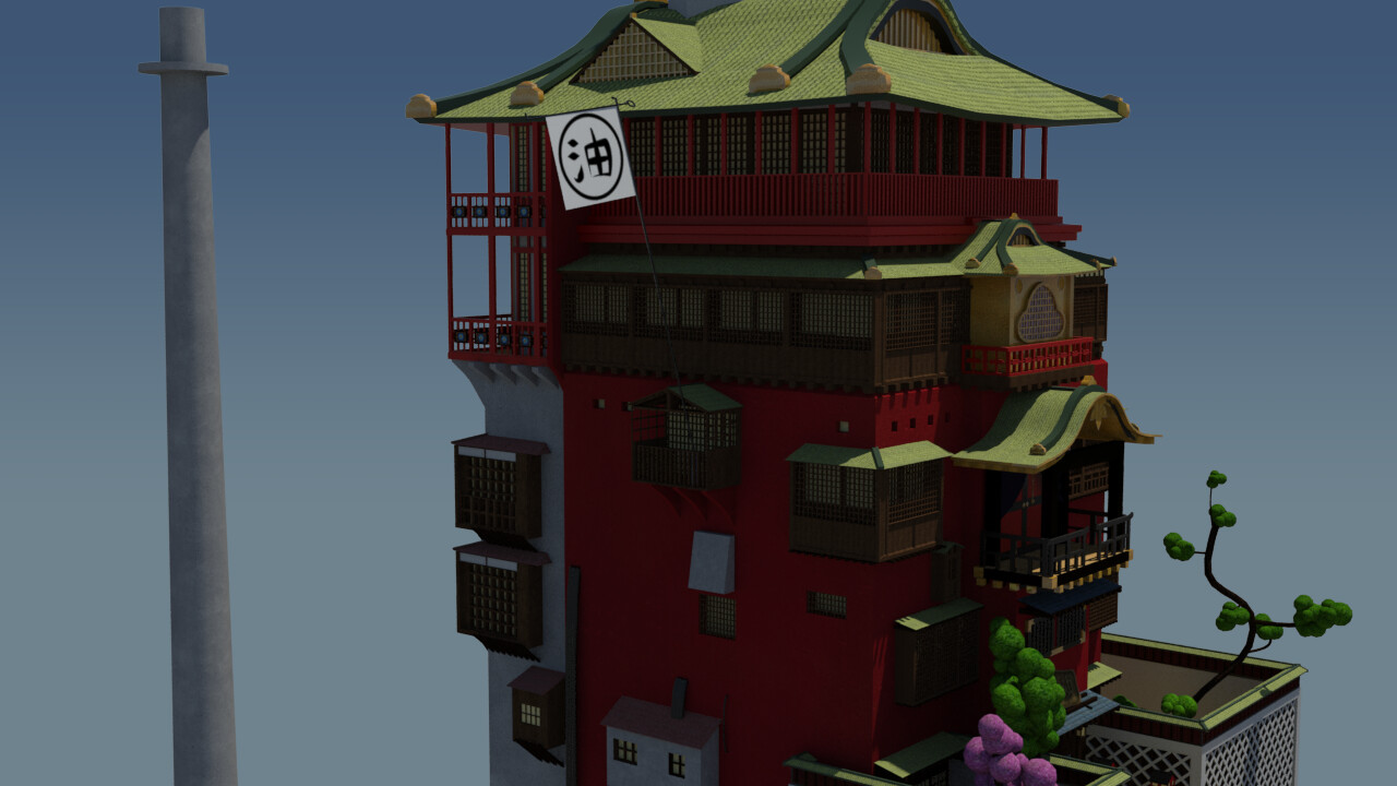 Render Spirited Away Bath House