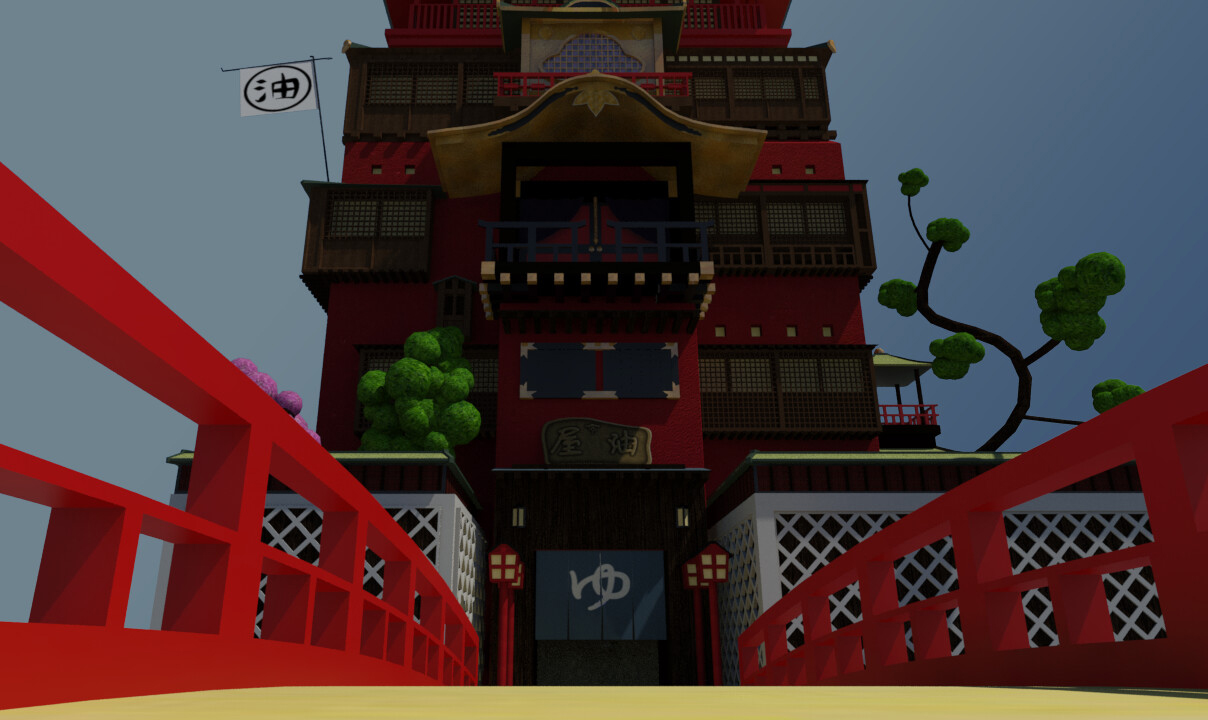 Render Spirited Away Bath House