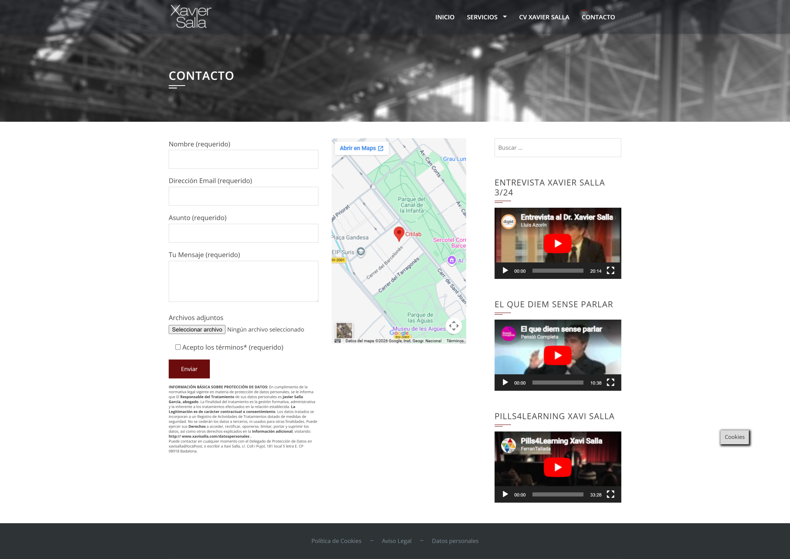 Contacto web Xavier Salla