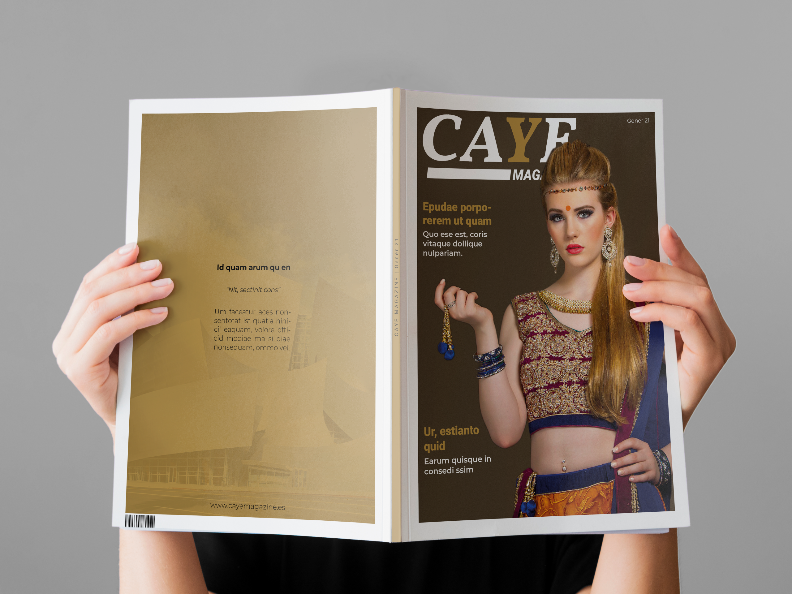 Mockup Revista Caye Magazine