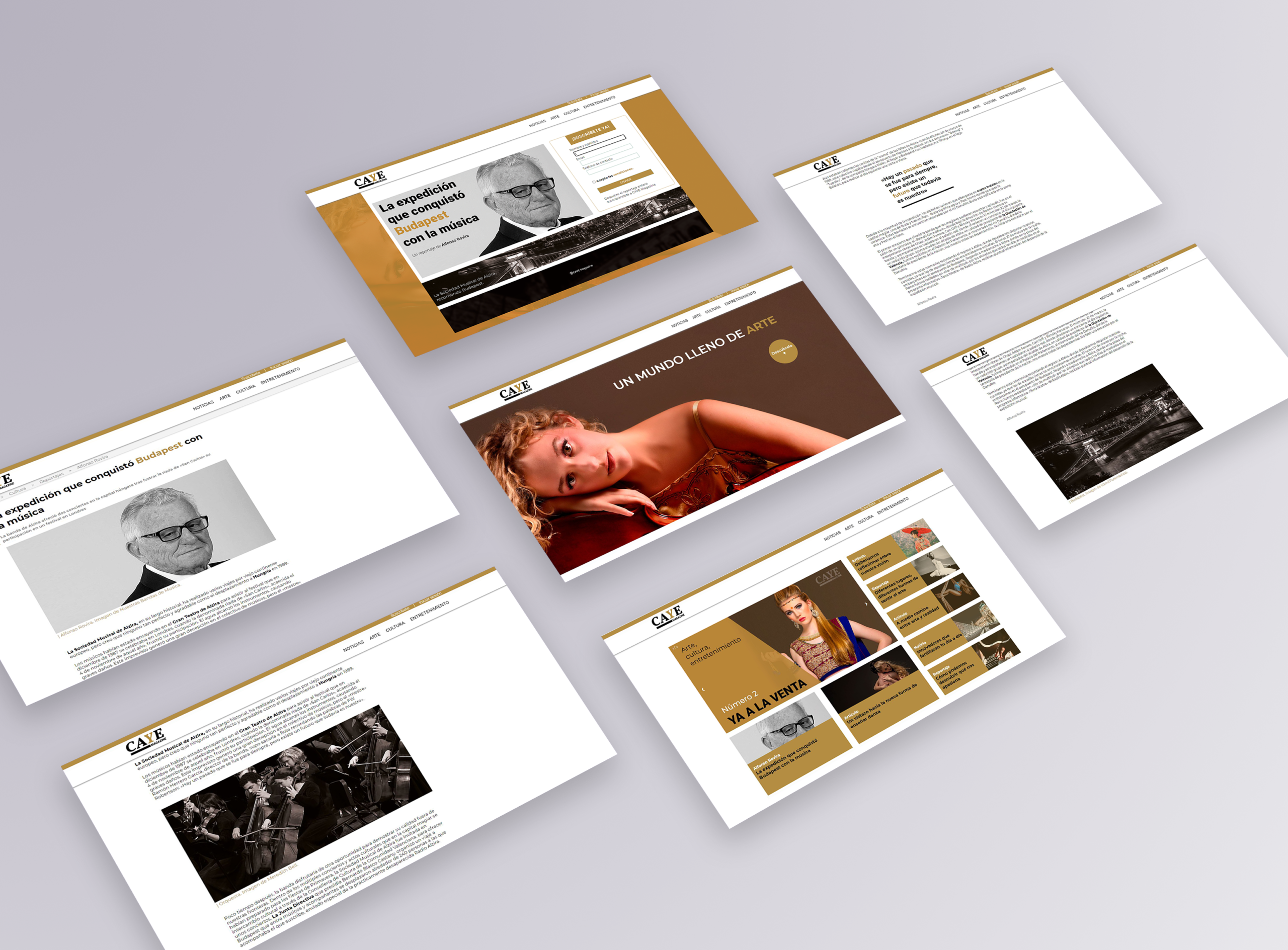 Mockup Web de la Revista Caye Magazine