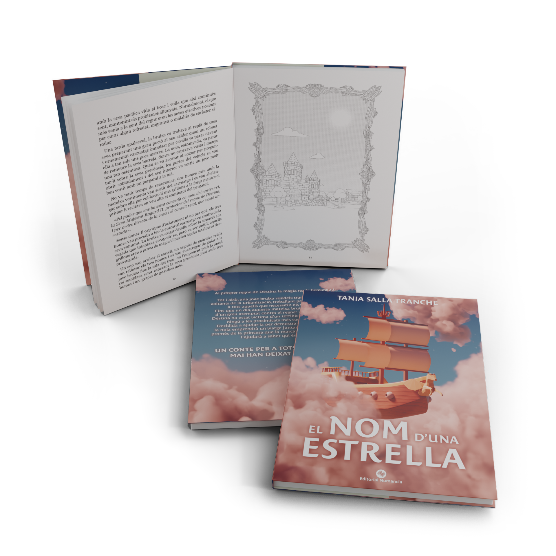 Mockup de l'interior i de les portades del Llibre El Nom d'una Estrella